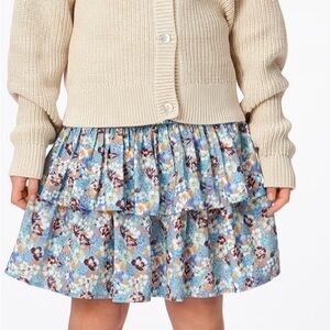Floral Blue and Purple Women's Skirt